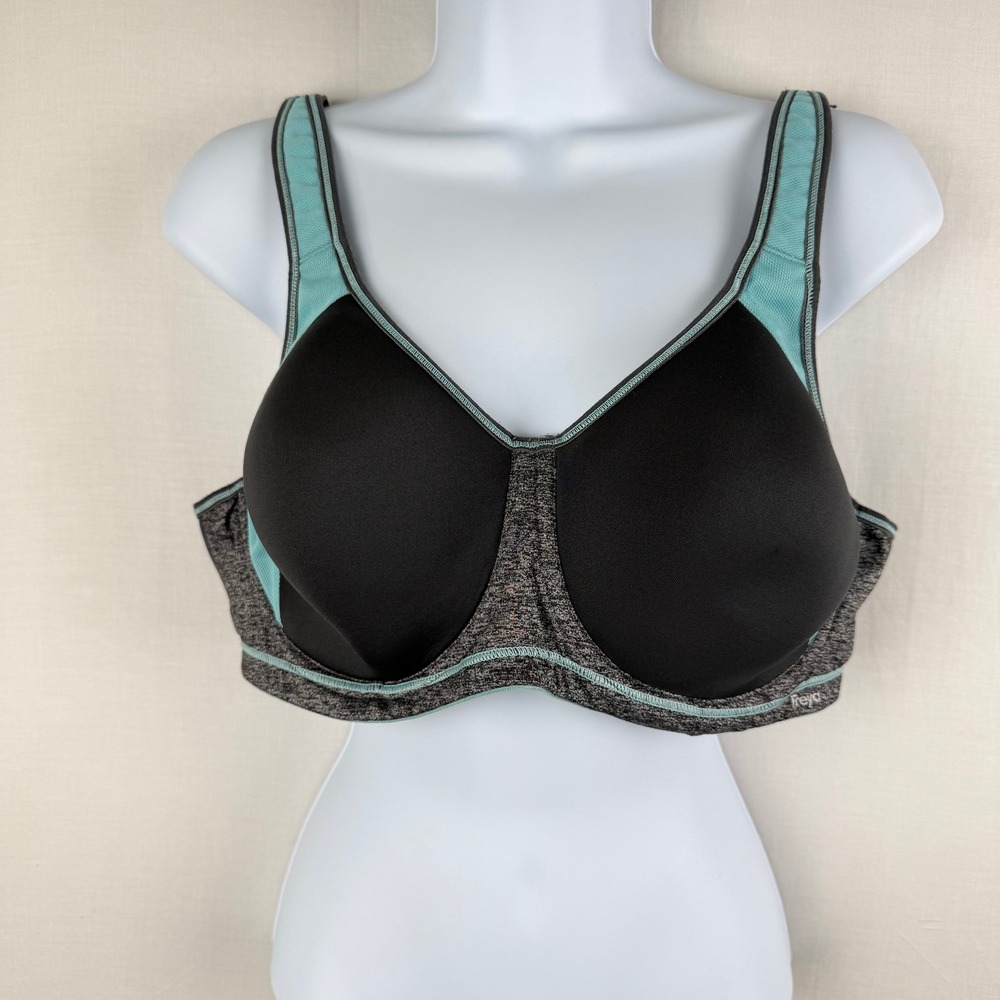 Freya Active Sonic Underwired Sports Bra 38D Charcoal Aqua